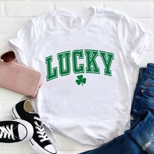 Lucky Shamrock T-Shirt Happy St Patrick's Day Shirt, Clover Irish Shirt